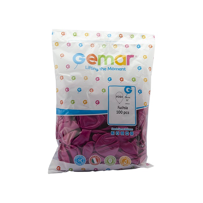 GEMAR%20METALİK%20KOYU%20PEMBE(FUCHSİA)%20BALON%2011%20İNCH%20GM-110%20#064