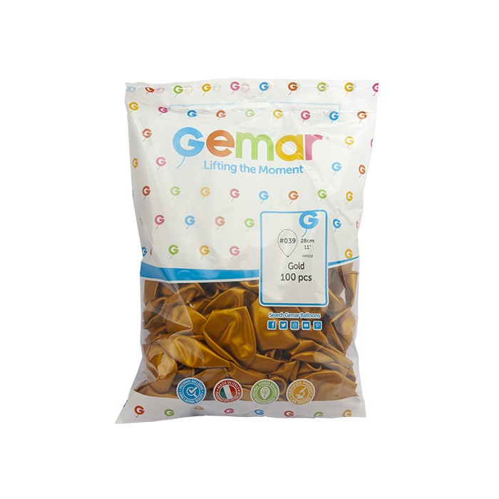 GEMAR%20METALİK%20ALTIN(GOLD)%20BALON%2011%20İNCH%20GM-110%20#039