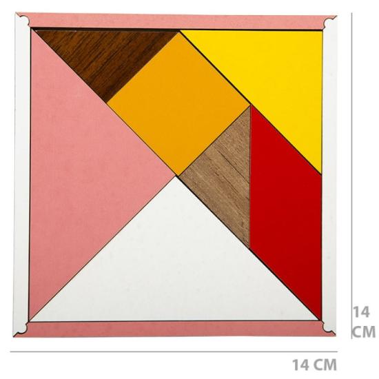 ORTA 7 PARÇA AHŞAP TANGRAM 14,50CM*14,50CM